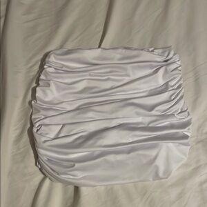 Elegant White Ruched Skirt